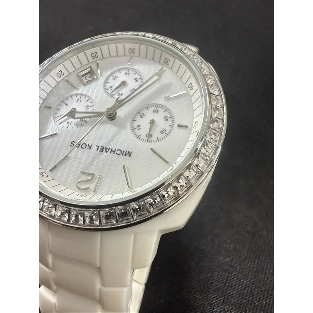 WOMENS MICHAEL KORS RUNWAY MK-5079 MOP DIAL NEW BATTERY 5.5-5.75” BAND (B29)